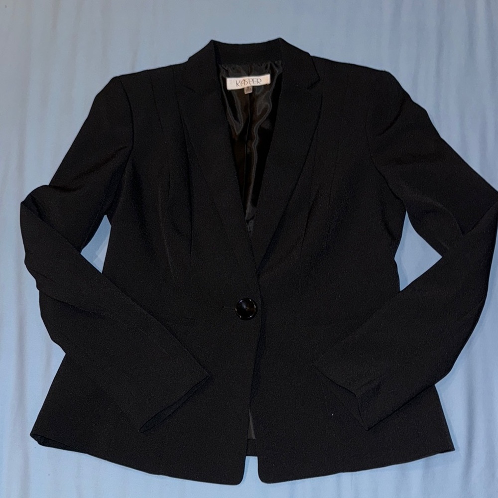 Kasper Black Blazer Professional Tailored Suit Jacket